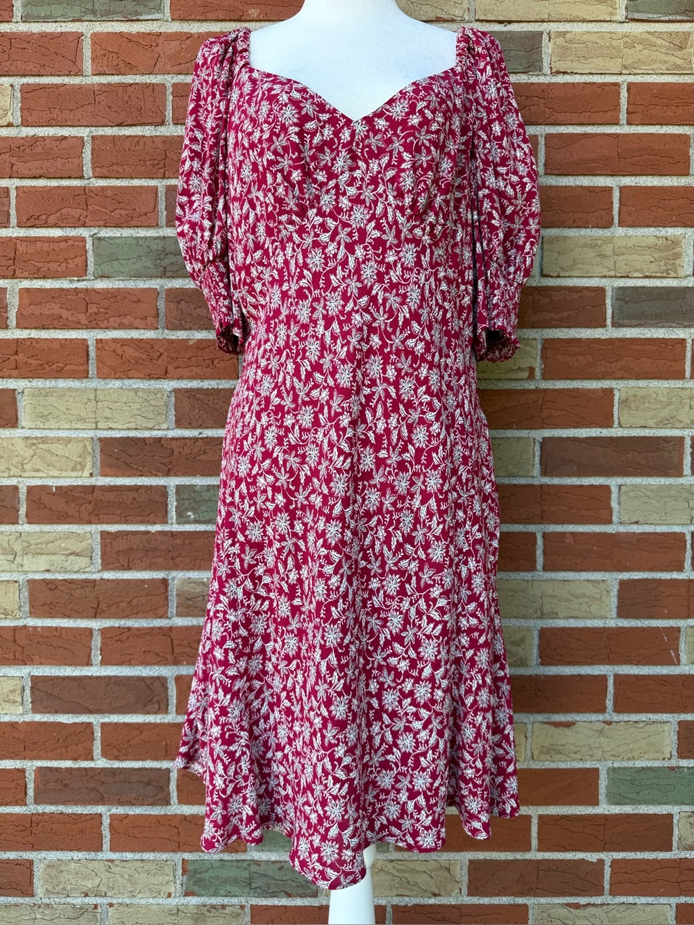 Madewell Puff-Sleeve Floral Mini Dress in Eloise Floral Red 👗